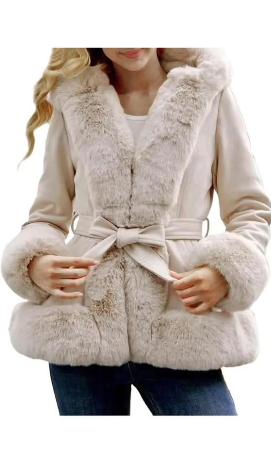 New Large Women's Trench Coat Faux Suede Jacket image indicator(2)