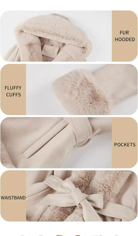 New Large Women's Trench Coat Faux Suede Jacket image indicator(3)