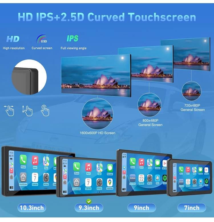 CARPURIDE 9.3 Inch Carplay Screen + Back Cam - photo 4