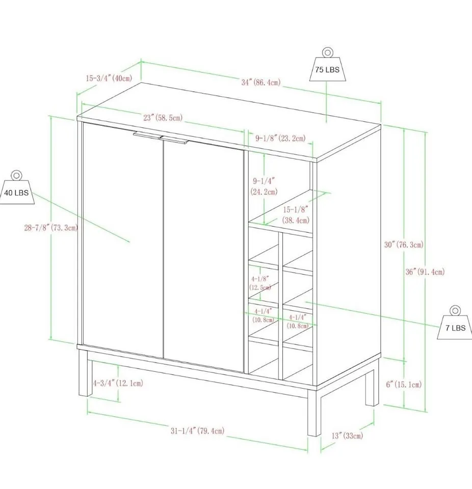 MODERN WOOD KITCHEN BUFFET SIDEBOARD image indicator(2)