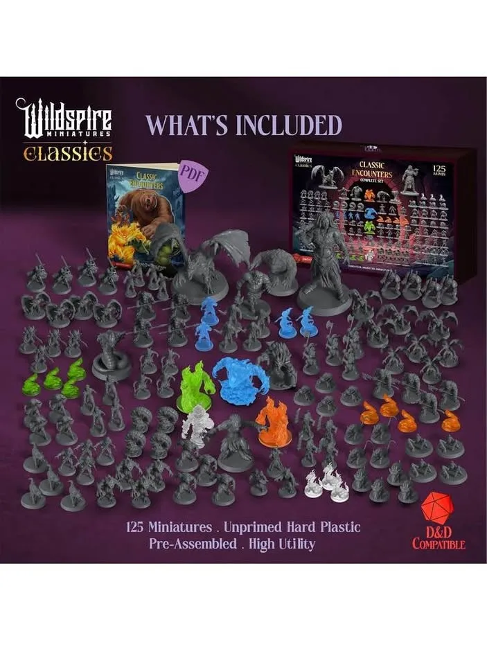 New Sealed DND Miniatures - 125 Unpainted 28mm Minis image indicator(3)