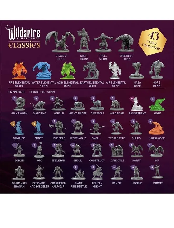 New Sealed DND Miniatures - 125 Unpainted 28mm Minis image indicator(4)