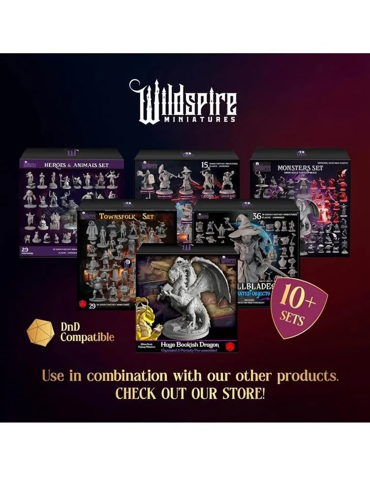 New Sealed DND Miniatures - 125 Unpainted 28mm Minis image indicator(8)