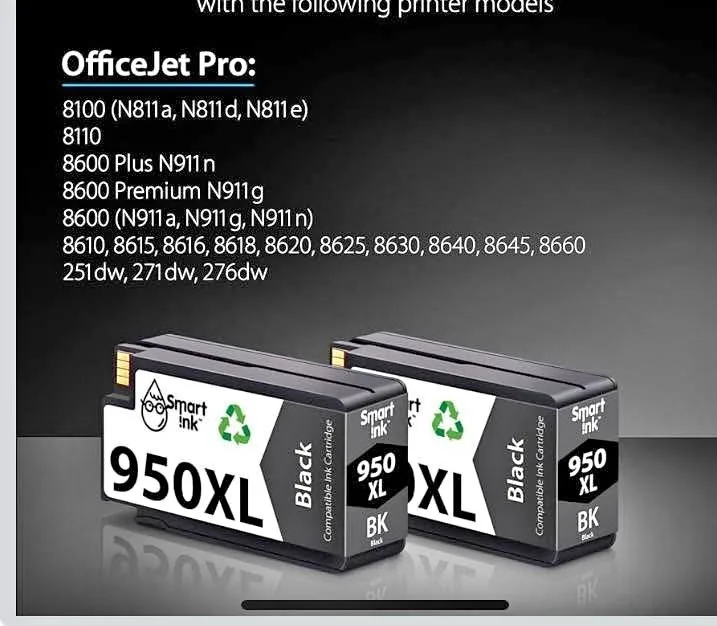 5 Packs Smart Ink HP 950XL 3Black, two X951 yellow