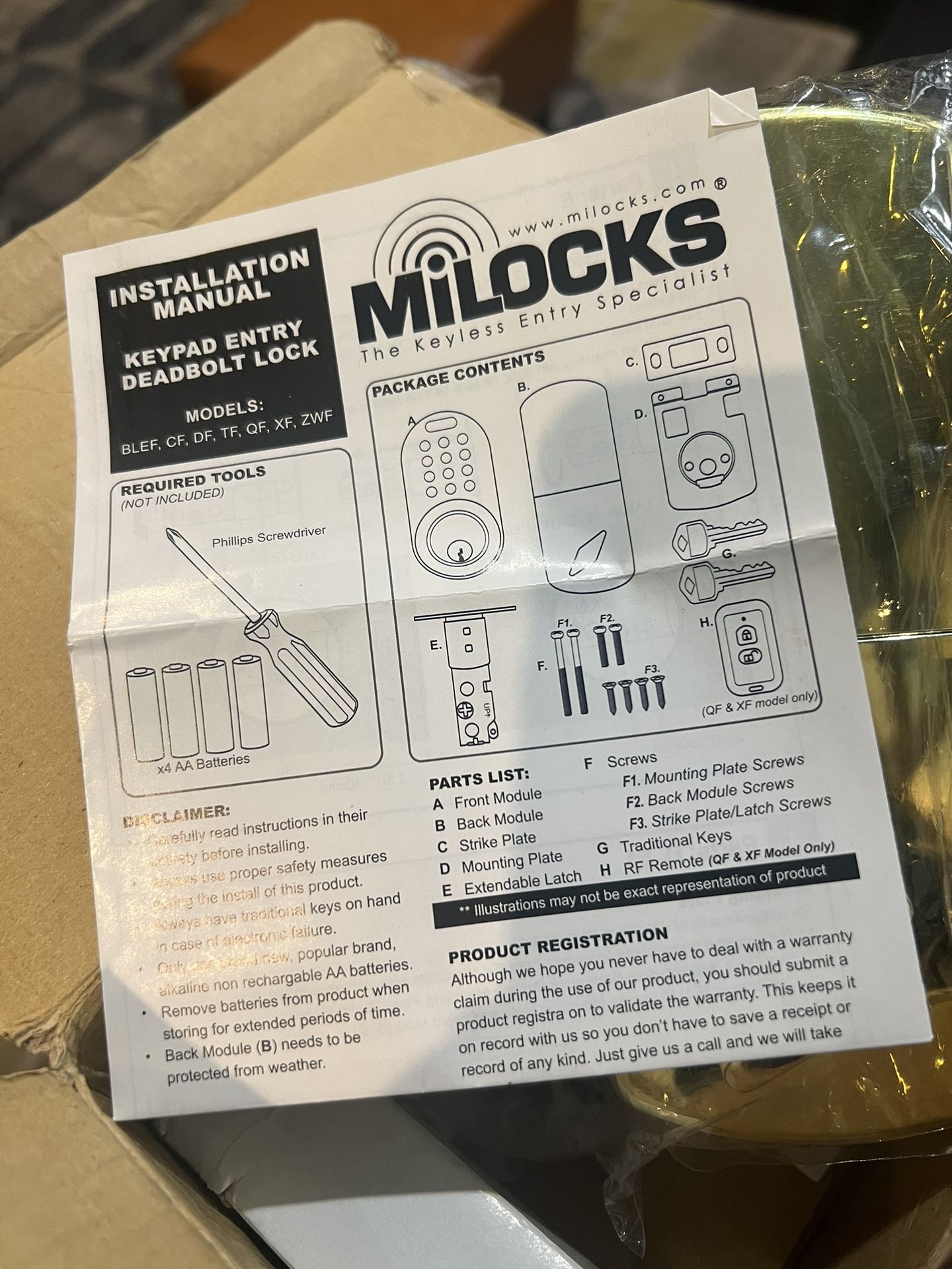 Milocks Keypad Entry Deadbolt Lock - photo 5