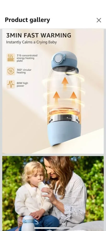 Cordless Portable Baby Bottle Warmer image indicator(4)