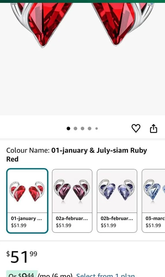 New Stud Leafael Heart Crystal Earrings Jewellery image indicator(5)