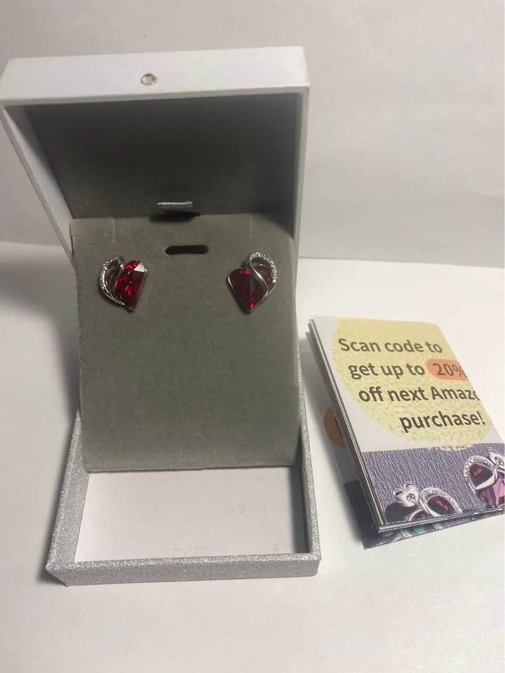 New Stud Leafael Heart Crystal Earrings Jewellery image indicator(10)