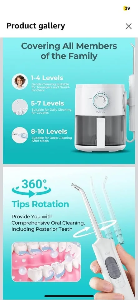 New Rechargeable Water Flosser for Teeth Cleaning image indicator(3)