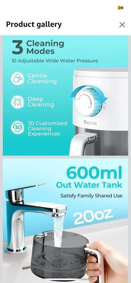 New Rechargeable Water Flosser for Teeth Cleaning image indicator(4)