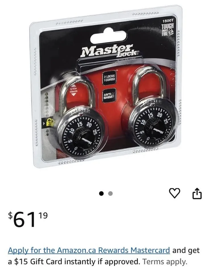 Master Lock 1500T 2-Pack Matching Combination compare to $69.99 image indicator(3)