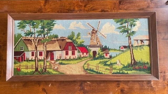 Vintage Needlepoint Wall Art 46" x 21" Hand Sewn Masterful - photo 2