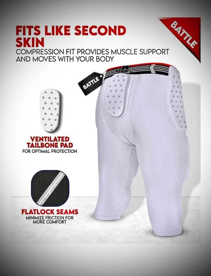 Exxact Sports Men’s “Battle” 7 Pad Football Girdle Medium