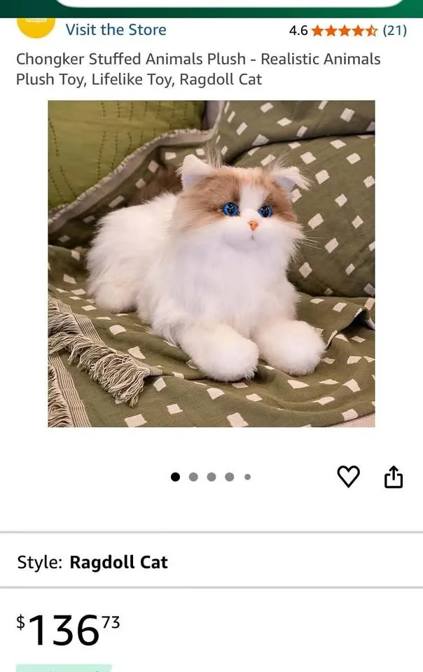 Chongker Stuffed Animals Plush - Ragdoll Cat