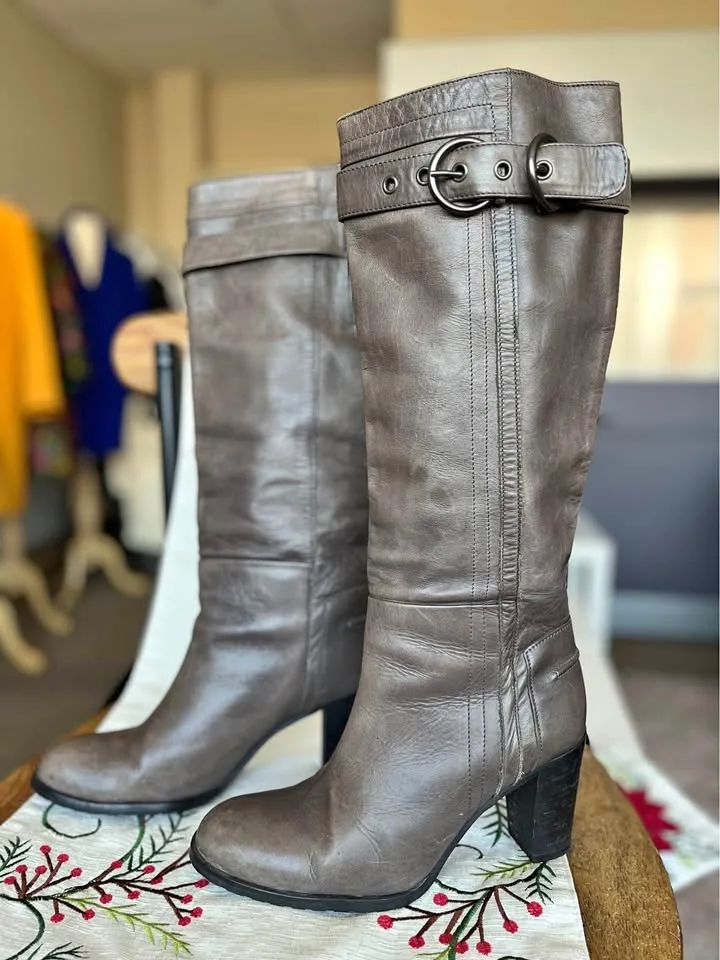 Leather knee-high boots