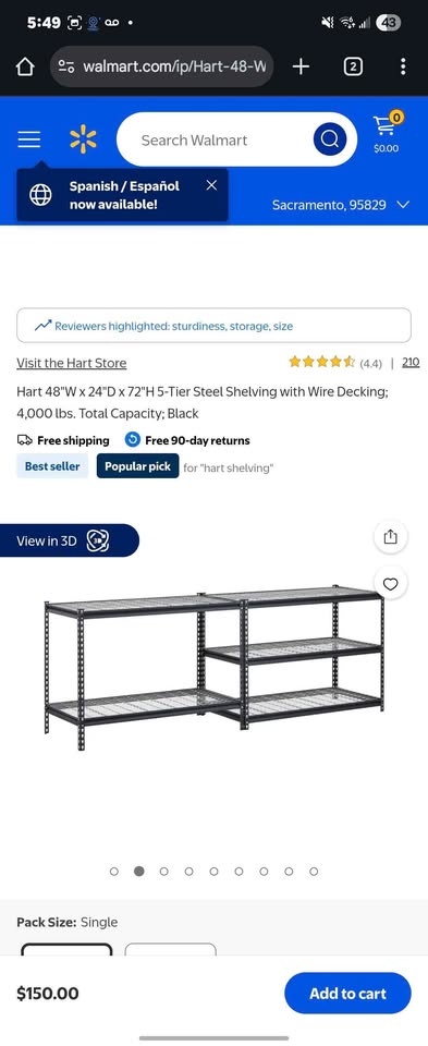 HEAVY DUTY GARAGE STORAGE RACK 4000LBS (48"x24"x72") - photo 5