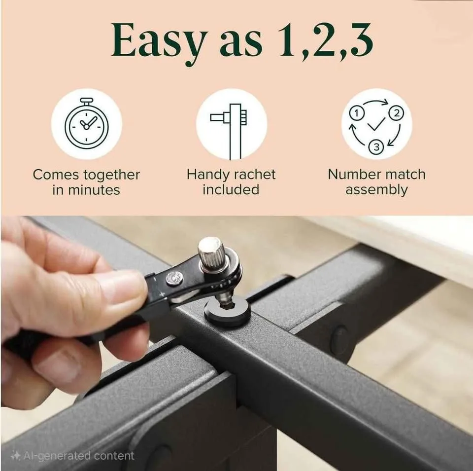 Zinus King Bed Frame w/ Headboard BRAND NEW image indicator(8)