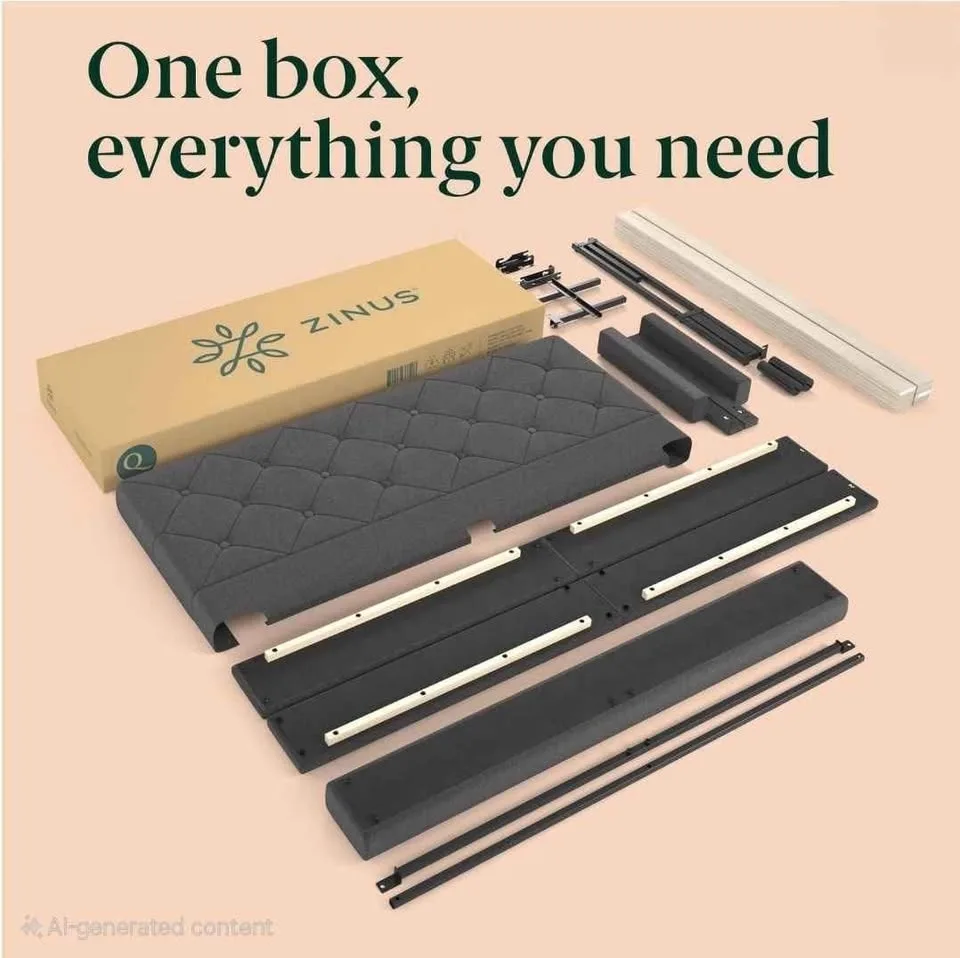 Zinus King Bed Frame w/ Headboard BRAND NEW image indicator(9)