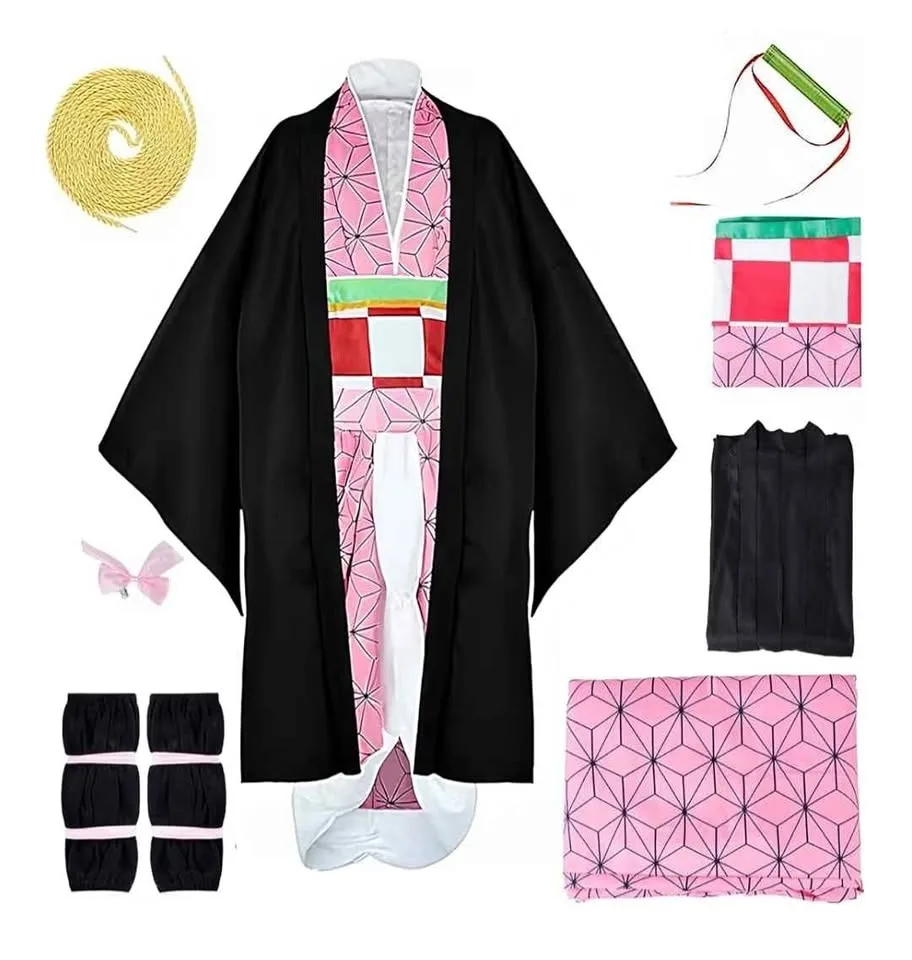 Nezuko Kamado anime cosplay kimono outfit set