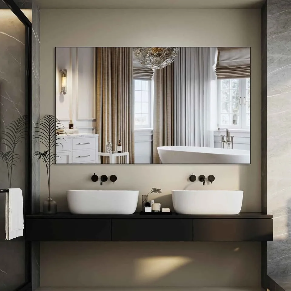 WONSTART 60 x 36 Inch Black Alumimum Frame Rectangle Mirror for image indicator(8)