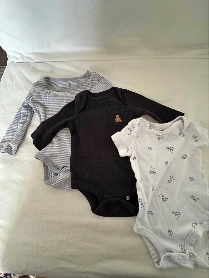 Baby Gap, H&M and Carters NB Baby Onesies (3 pcs)