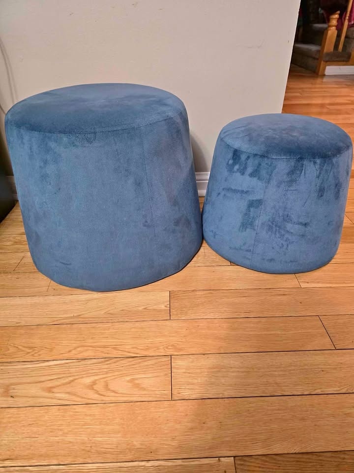 Stackable Blue Ottoman