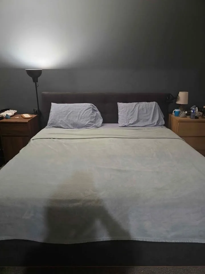 King Size Dark Grey Upholstered Bed + Mattress image indicator(3)