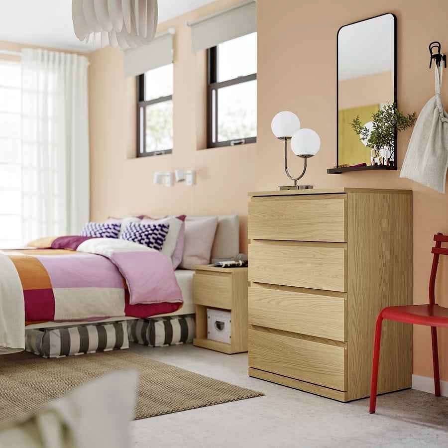 Malm 4 drawers - oak effect