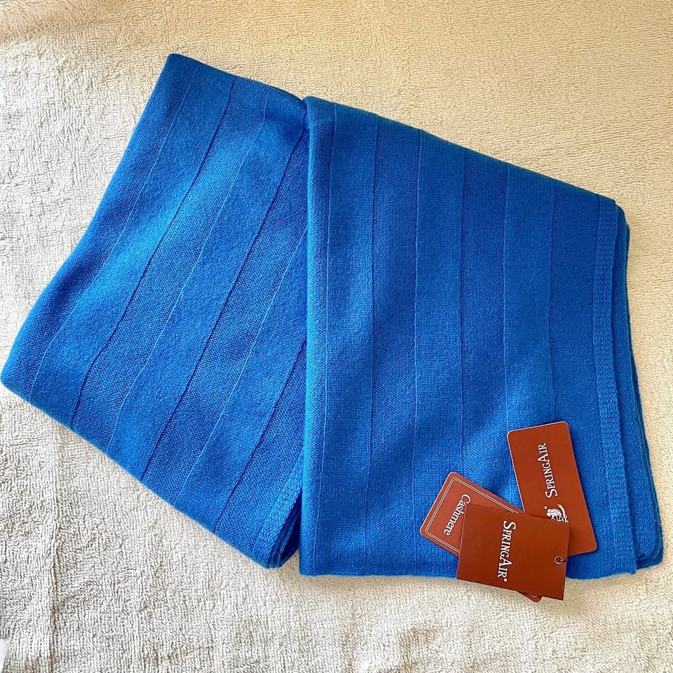 🎄NWT 100% Cashmere Ribbed Scarf by Spring Air