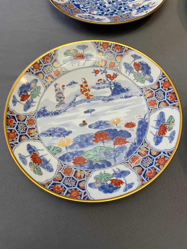 6Vintage Japanese Porcelain Geisha Girl Plates 9" Signed Imari - photo 2