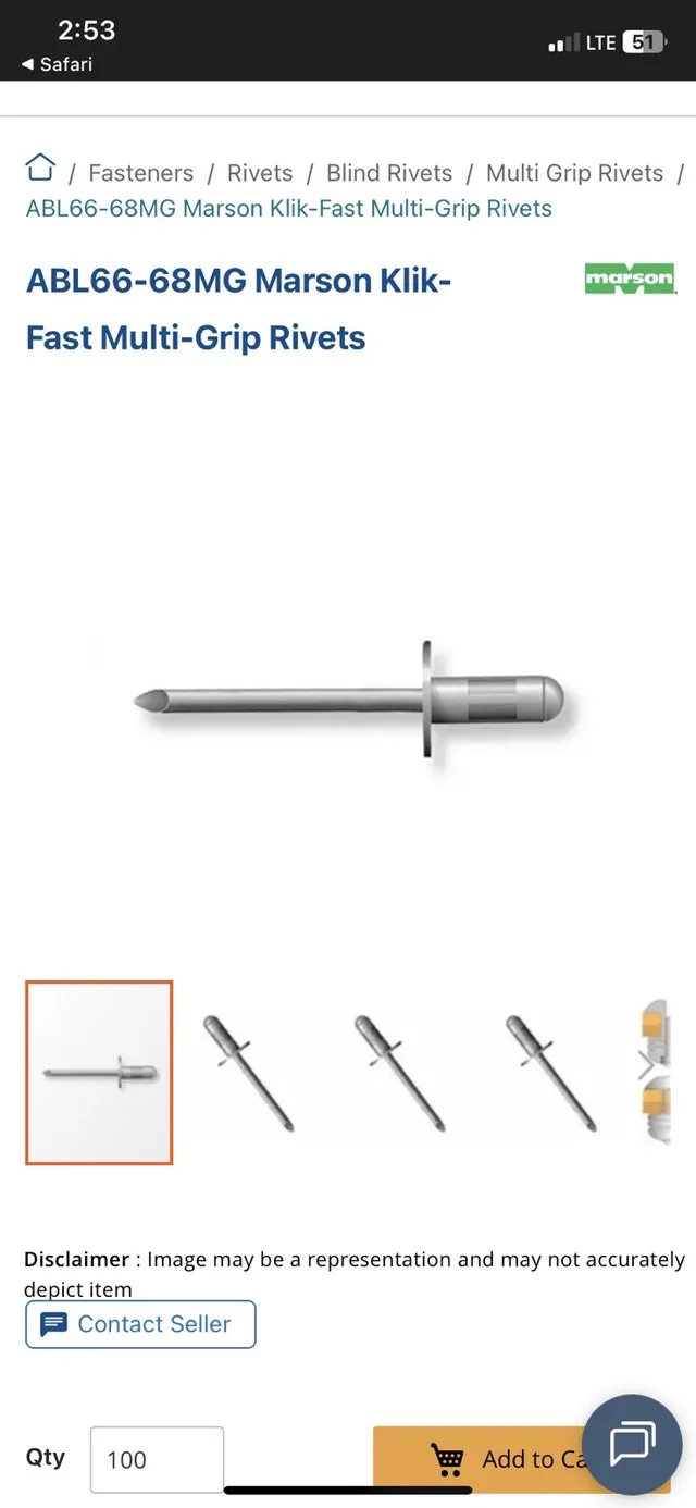 Marson Klik-Fast Rivets