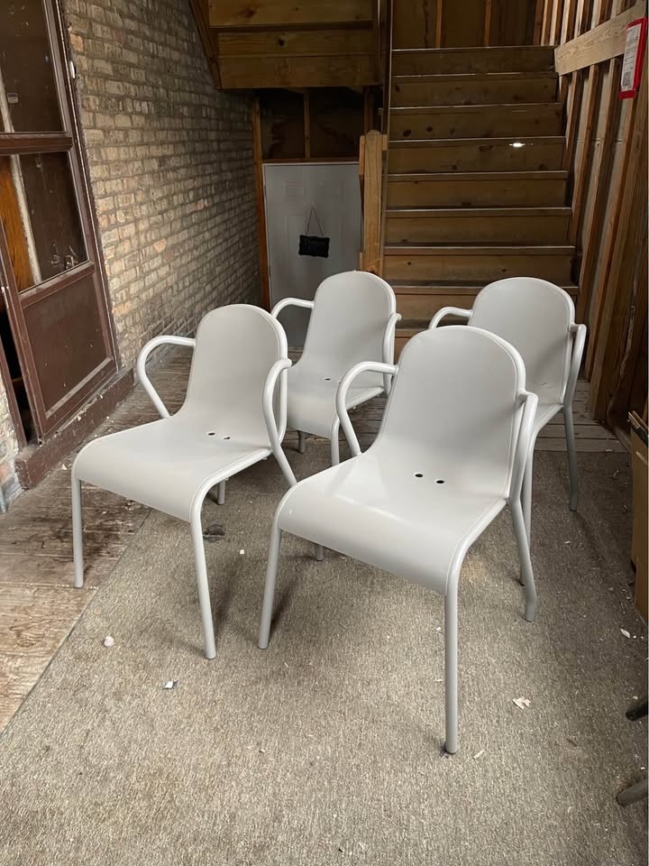 Stackable Metal Chairs - (Set of 4) - photo 2