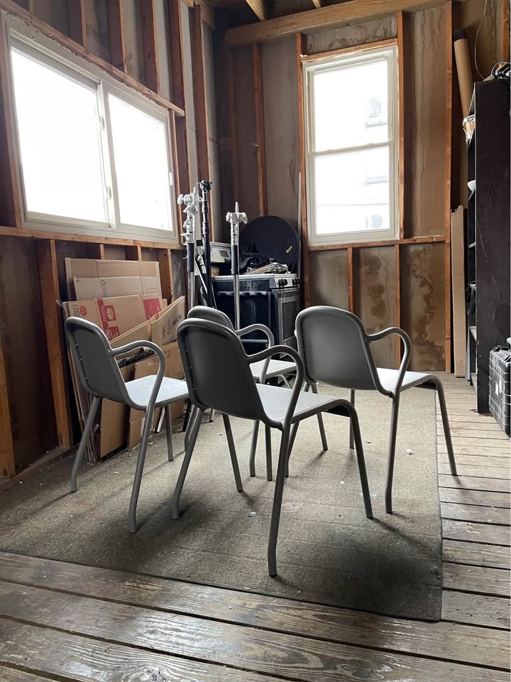 Stackable Metal Chairs - (Set of 4) - photo 3