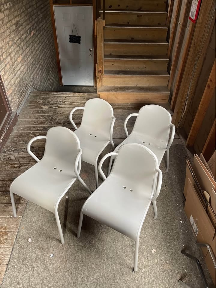 Stackable Metal Chairs - (Set of 4) - photo 4