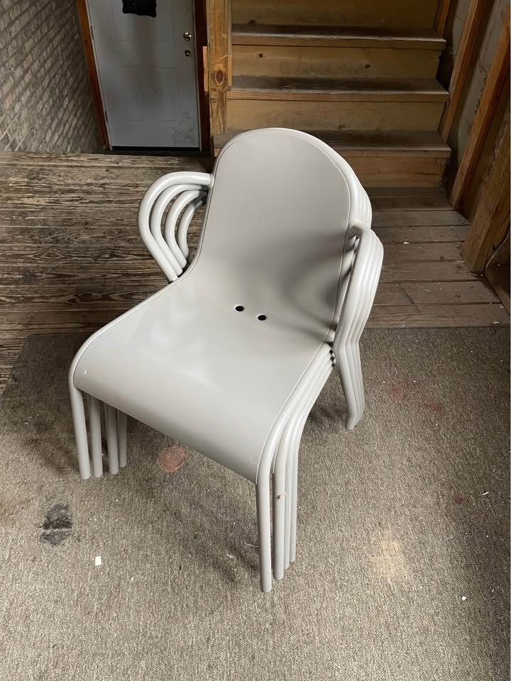 Stackable Metal Chairs - (Set of 4) - photo 5