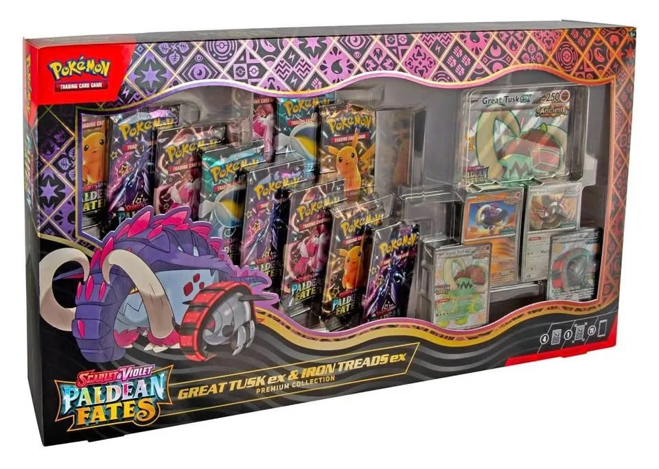 Pokemon Paldean Fates Great Tusk ex & Iron Threads Premium Colle