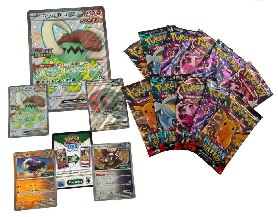 Pokemon Paldean Fates Great Tusk ex & Iron Threads Premium Colle - photo 2