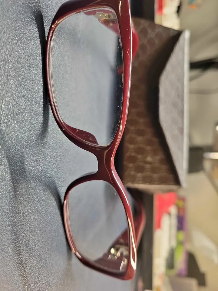 Gucci GG 2809/F Designer Eyeglass Frame - Burgundy Red