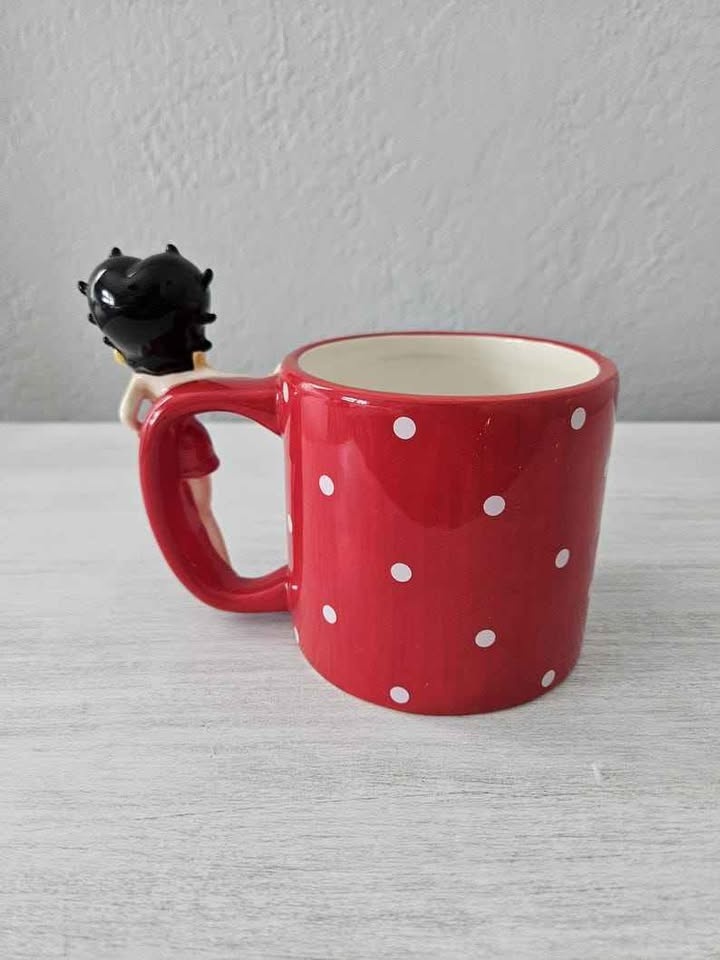 Betty Boop Red Polka Dot Ceramic Mug – Collectible, Brand New Un - photo 3