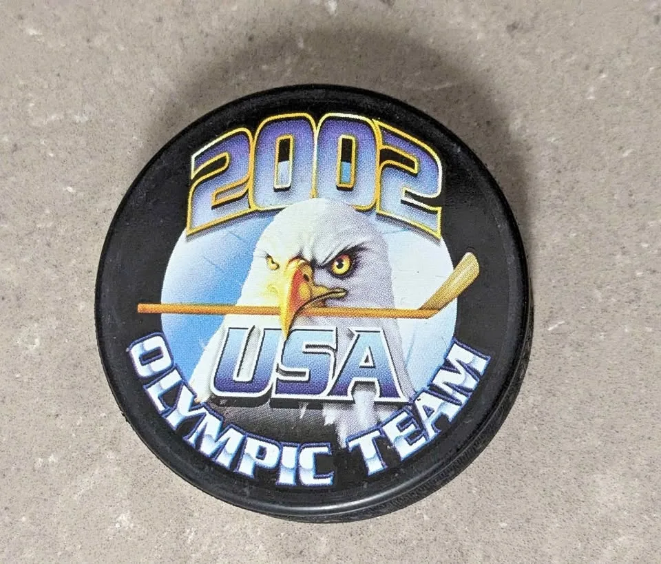 Vintage 2002 Olympic Winter Games USA Hockey Team Puck