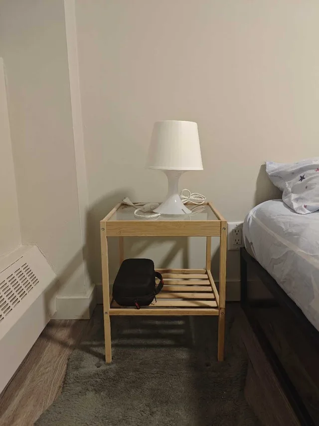 Coffee table and lamp