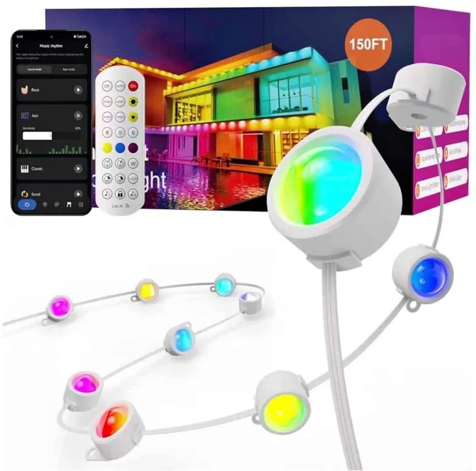 Permanent Outdoor Lights, 150FT RGB Waterproof LED Lights