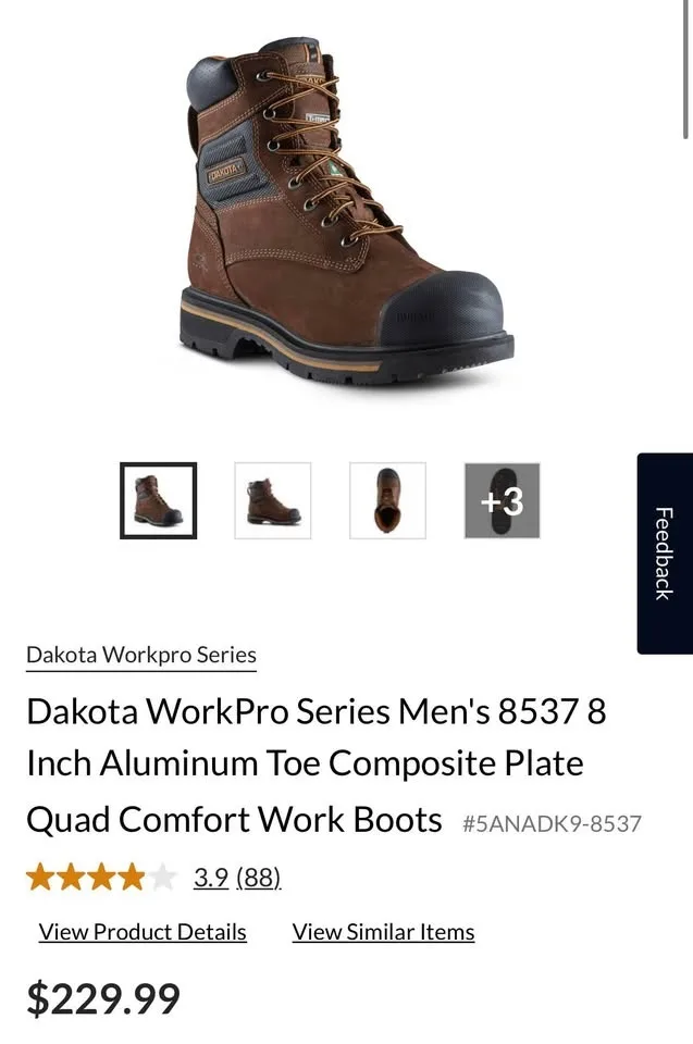 Dakota WorkPro Series brown work boots | Size 9 image indicator(7)