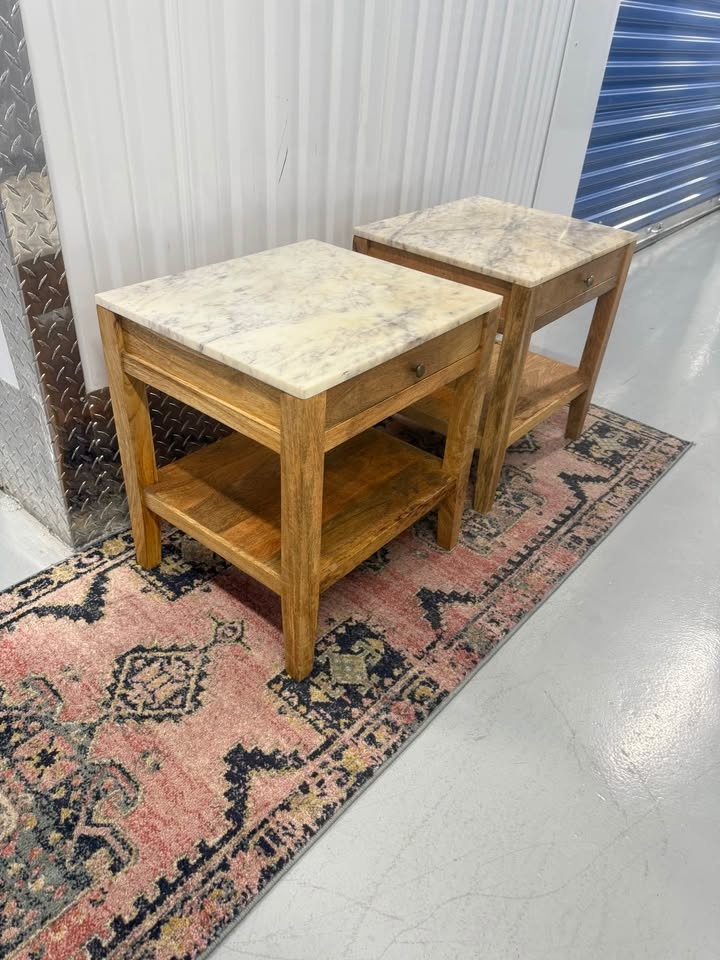 Solid Marble Side Table Pair - photo 3