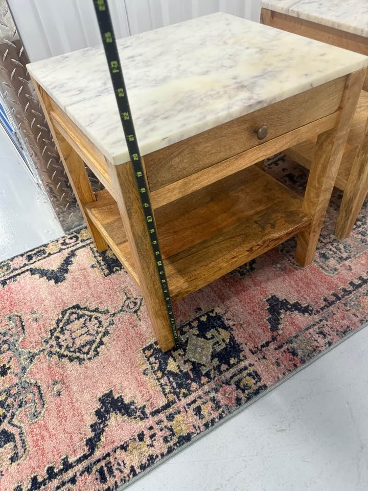Solid Marble Side Table Pair - photo 5