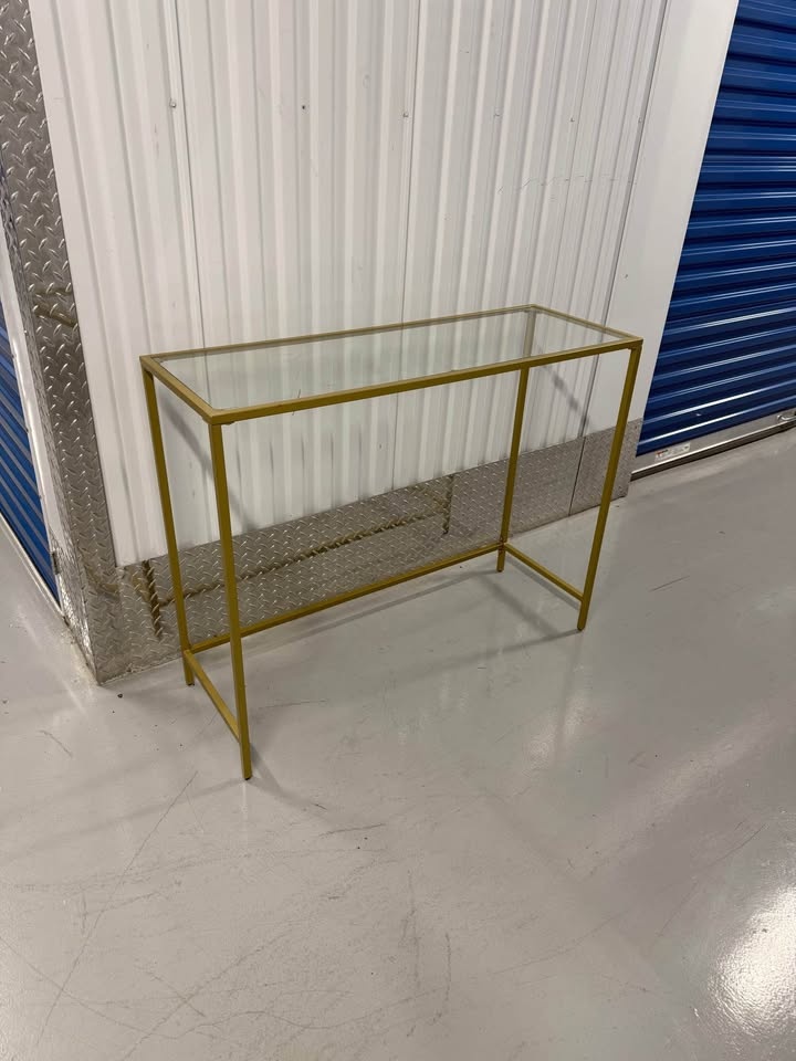 Gold Metal And Mordern Glass Console - photo 4