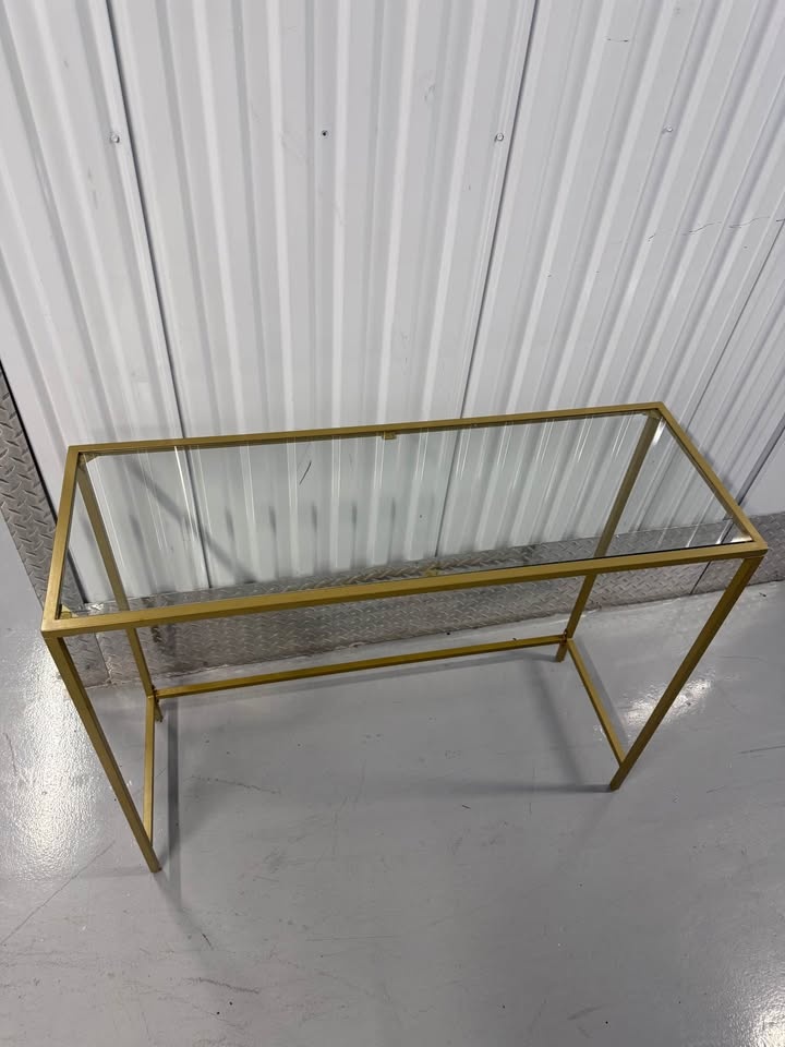Gold Metal And Mordern Glass Console - photo 5
