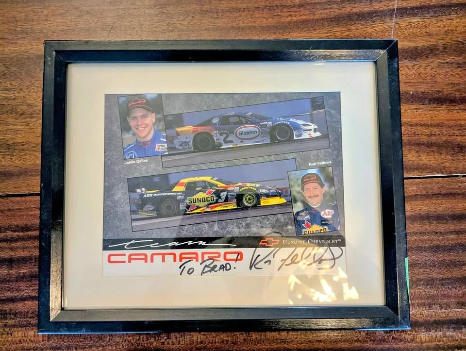Signed Ron Fellows & Jamie Galles Team Camaro Framed Print