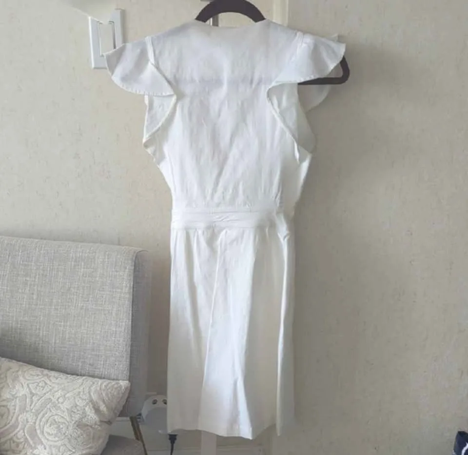 A.L.C. Cream Ruffle Sleeve Mini Dress image indicator(5)