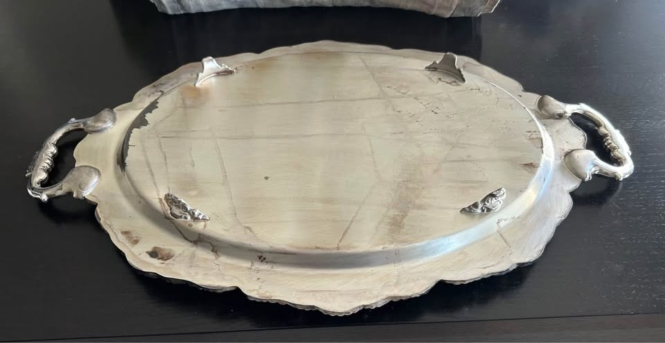 Vintage Silver Plated Oval Platter Tray - photo 2